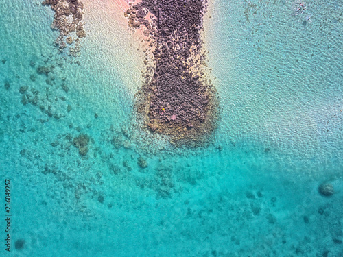 Aerial view of the south east coast of Mauritius at Pointe d'Esny Beach