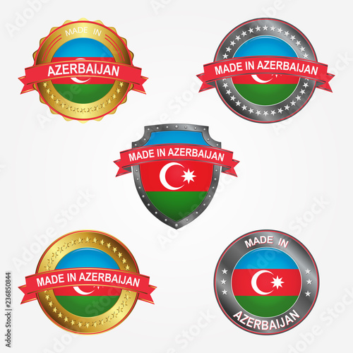 Design label of made in Azerbaijan. Vector illustration