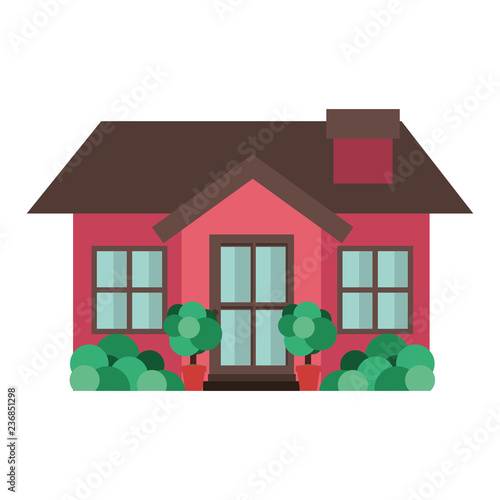 house with garden isolated icon