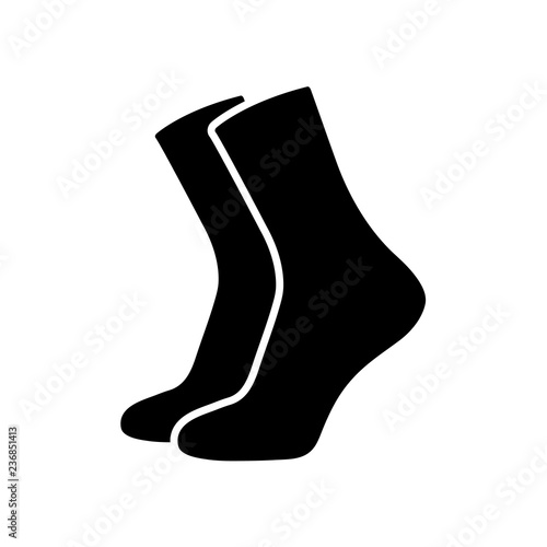 Socks Icon Vector, logo on white background photo