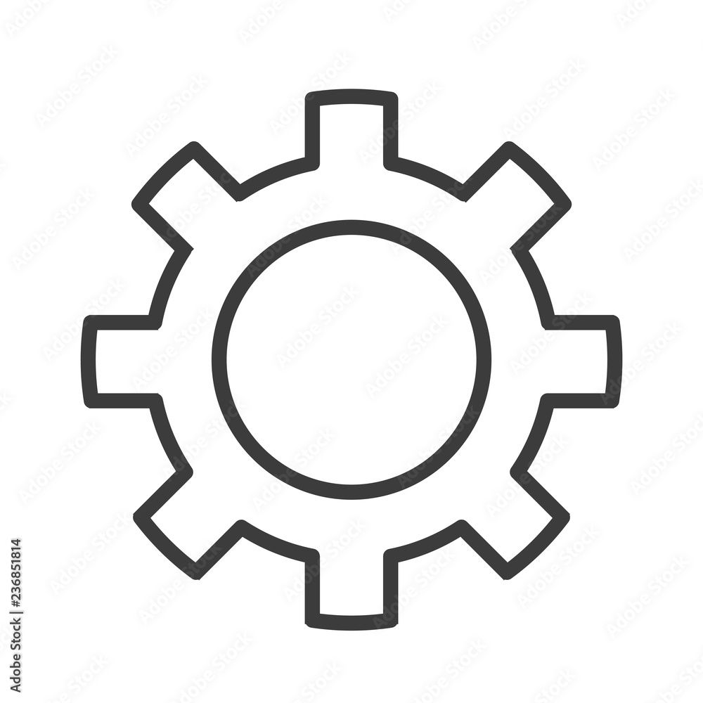 Gear vector icon in modern flat style isolated. Gear can support is good for your web design.