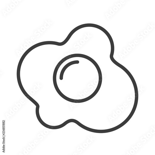 Fried egg vector icon in modern flat style isolated. Fried egg can support is good for your web design.