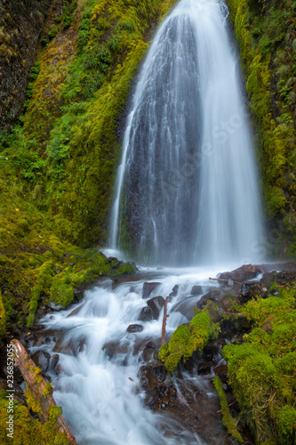 A waterfall in the Columbia River Gorge  Oregon