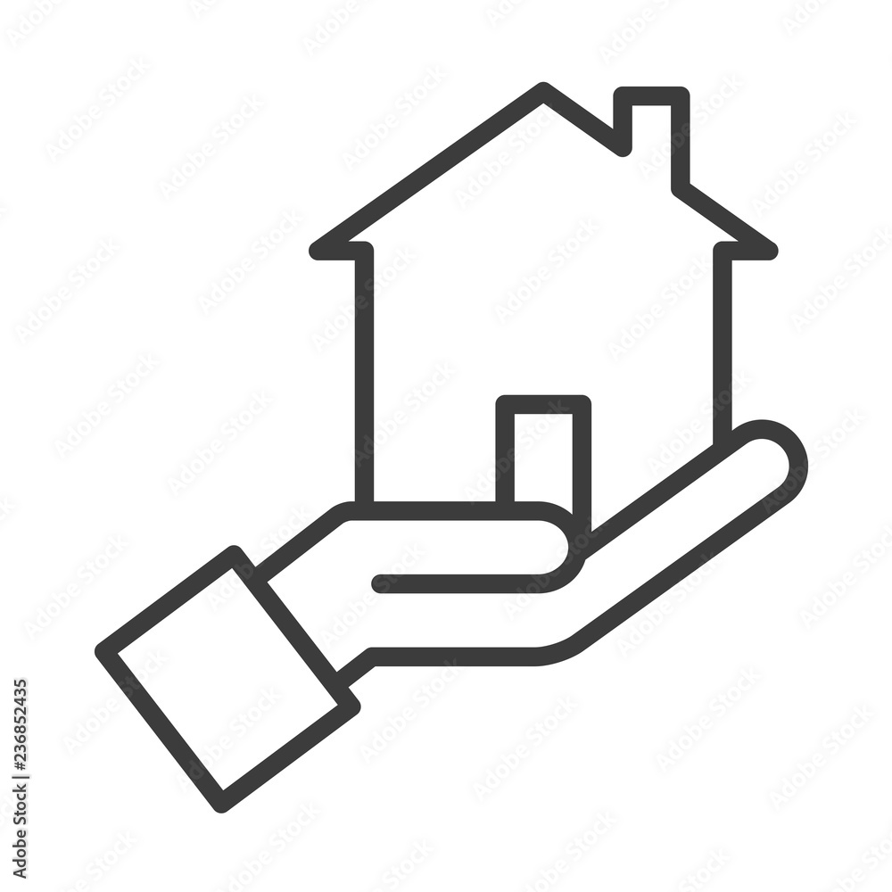 Hand with house vector icon in modern flat style isolated. Hand with house can support is good for your web design. Hand with house vector icon in modern flat style isolated. Hand with house can support is good for your web design.