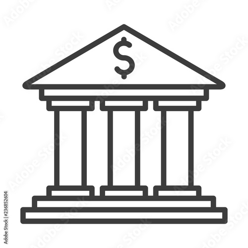 Bank vector icon in modern flat style isolated. Bank can support is good for your web design.