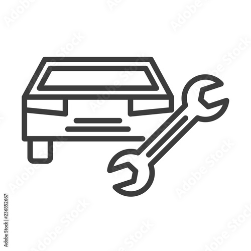 Repair car vector icon in modern flat style isolated. Repair car can support is good for your web design.