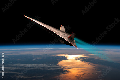 Unmanned Scramjet in high Earth flight No.2h - Elements of this image courtesy of NASA photo