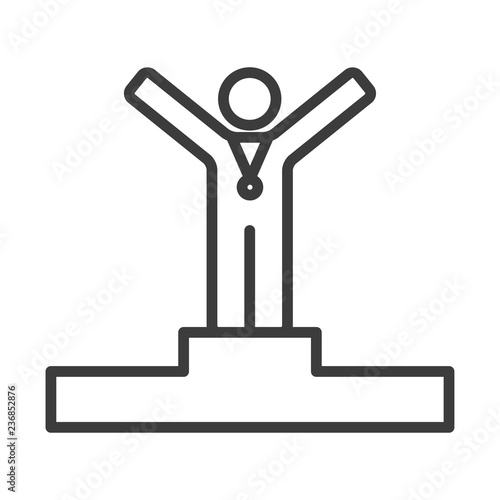 Winner vector icon in modern flat style isolated. Winner can support is good for your web design.