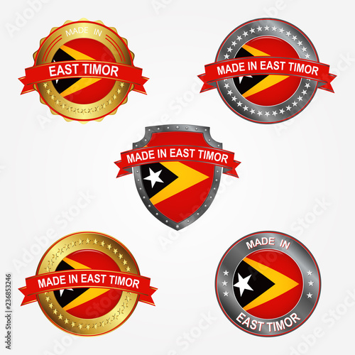 Design label of made in East Timor. Vector illustration