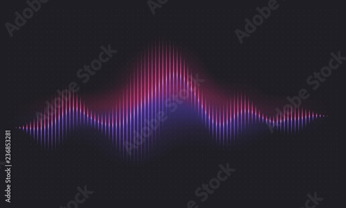 Abstract sound wave. Voice digital waveform, volume voice technology vibrant wave. Music sound energy vector background. Equalizer volume, waveform electronic light illustration photo