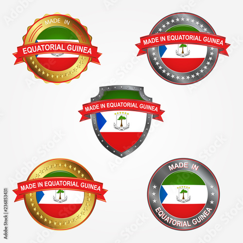 Design label of made in Equatorial Guinea. Vector illustration