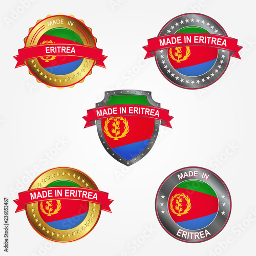 Design label of made in Eritrea. Vector illustration