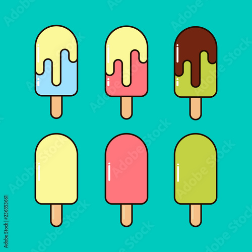 Ice cream with cartoon style