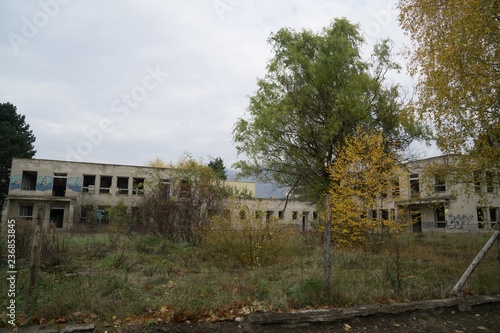 Old abandoned building during autumn. Slovakia