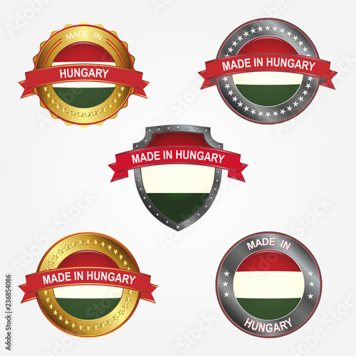 Design label of made in Hungary. Vector illustration