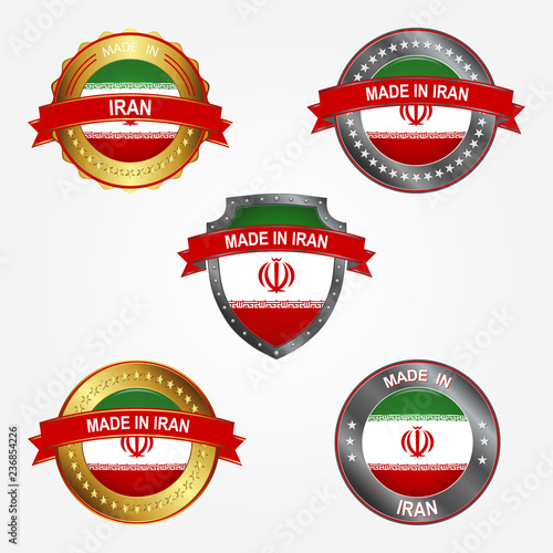 Design label of made in Iran. Vector illustration
