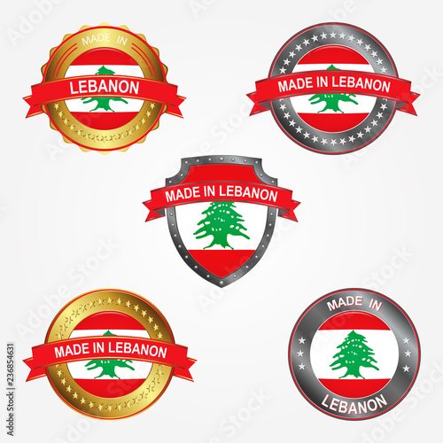 Design label of made in Lebanon. Vector illustration