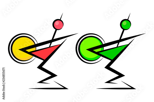 Vector cocktail logo. Design template of vermouth glass for brand, badge or label
