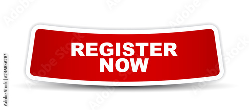 red vector banner register now