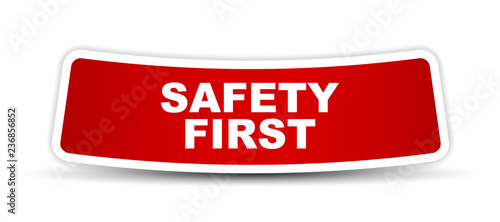 red vector banner safety first