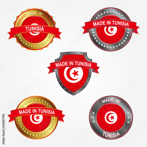 Design label of made in Tunisia. Vector illustration