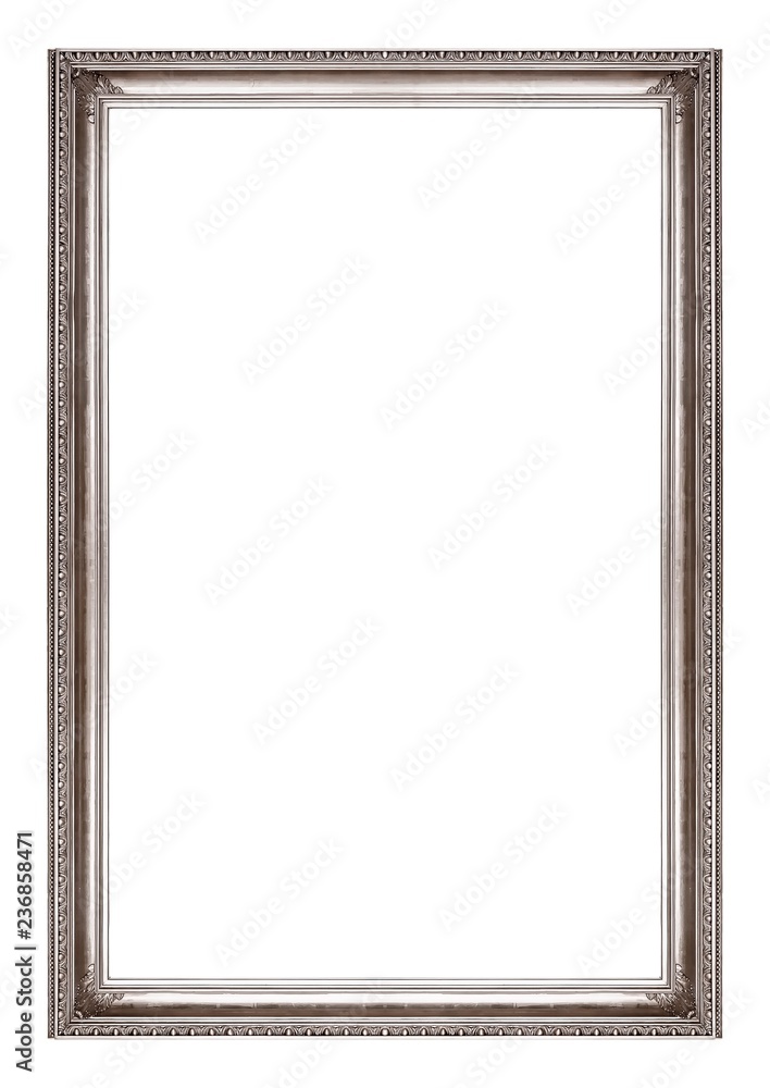 Silver frame for paintings, mirrors or photo isolated on white background Silver frame for paintings, mirrors or photo isolated on white background
