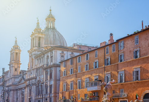 Fountain in the square Piazza Navona, Rome. Italy