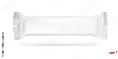 Realistic horizontal snack bar mockup isolated on white background. Vector illustration ready for your design. Can be used for food, medical, cosmetic and hygiene. EPS 10.