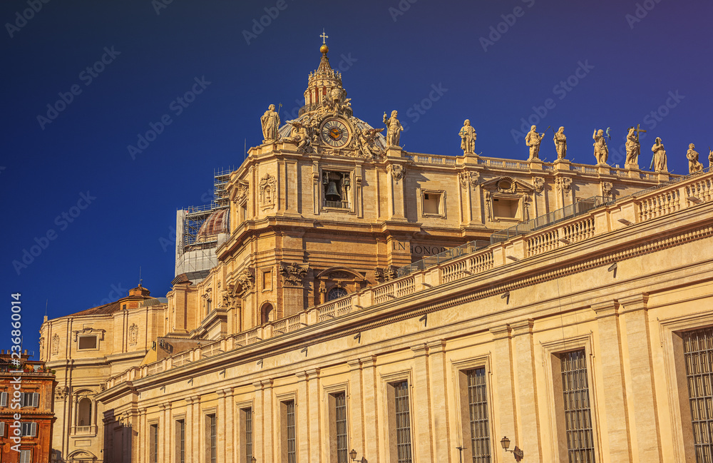 The St. Peter's basilica is seen at St. Peter's square in Vatican City, Vatican