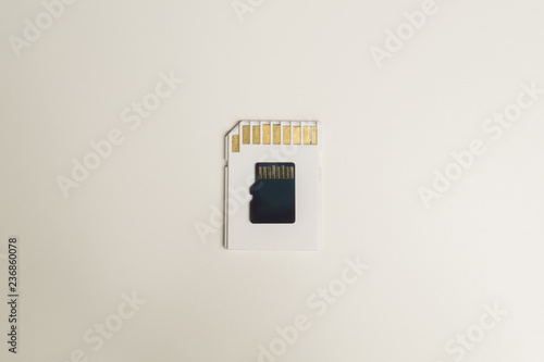 Memory cards isolated on white background. Sd card and copy space