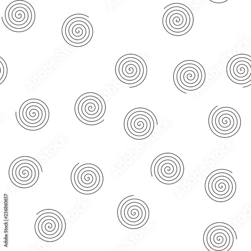 Seamless pattern of random spirals. Abstract vector background.
