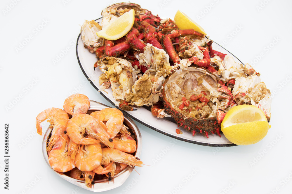 crab and shellfish tray of the galician estuary crab and shellfish tray of the galician estuary