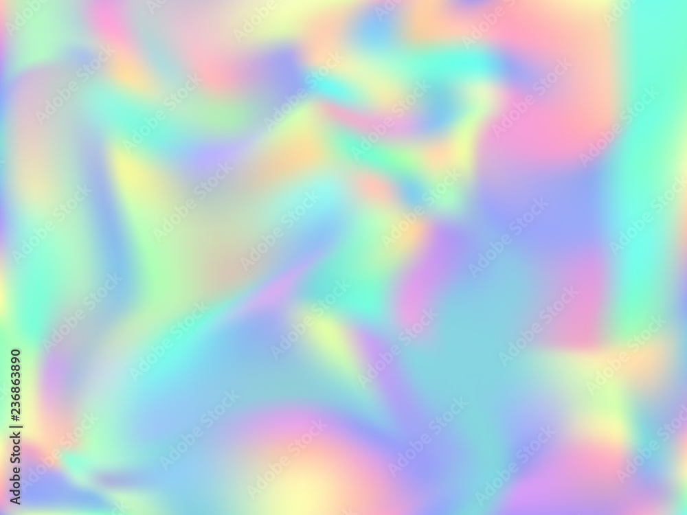 Neon Holographic Paper Fluid Gradient Backdrop Stock Vector