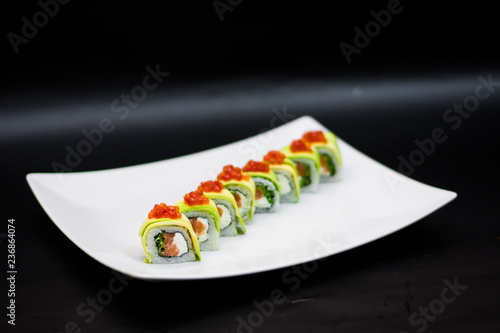 food dish sushi cocktails menu