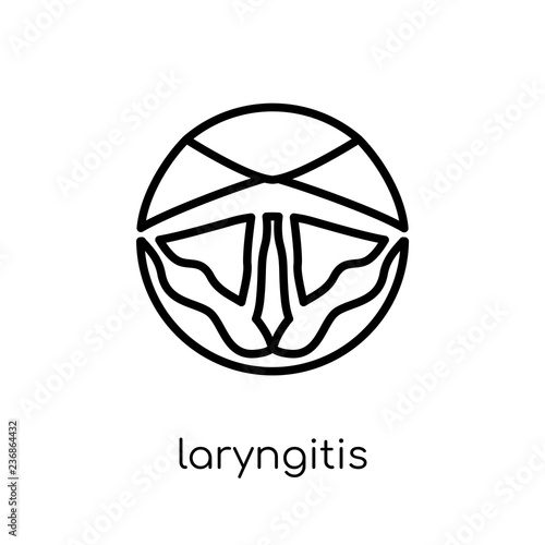 Laryngitis icon. Trendy modern flat linear vector Laryngitis icon on white background from thin line Diseases collection