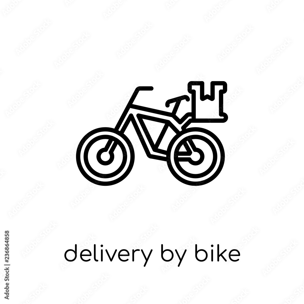 delivery by bike icon from Delivery and logistic collection. delivery by bike icon from Delivery and logistic collection.