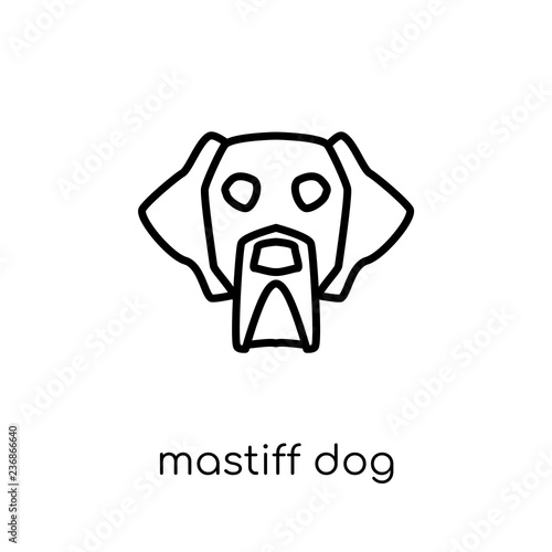Mastiff dog icon. Trendy modern flat linear vector Mastiff dog icon on white background from thin line dogs collection