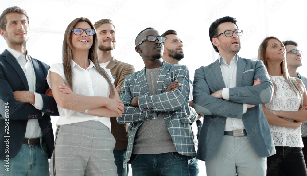 Fototapeta premium in full growth.group of successful employees