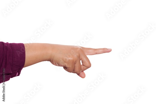 Hands Gesture Set Isolated on White, Pointing Forward