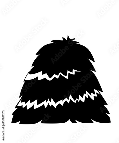 Black silhouette. Bale of hay. Haystack flat vector illustration isolated on white background