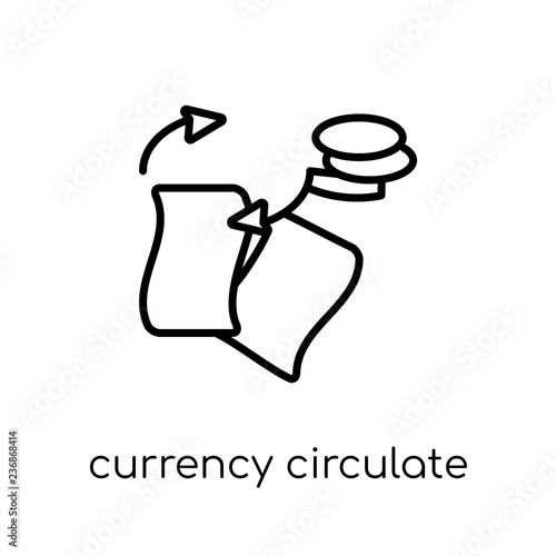 currency circulate icon. Trendy modern flat linear vector currency circulate icon on white background from thin line Cryptocurrency economy and finance collection, outline vector illustration