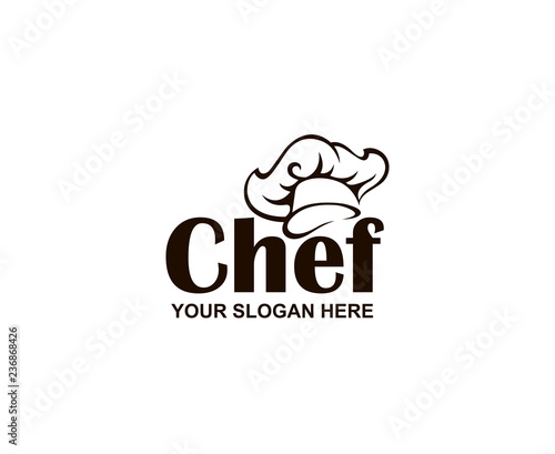 monochrome illustration of chef hat icon