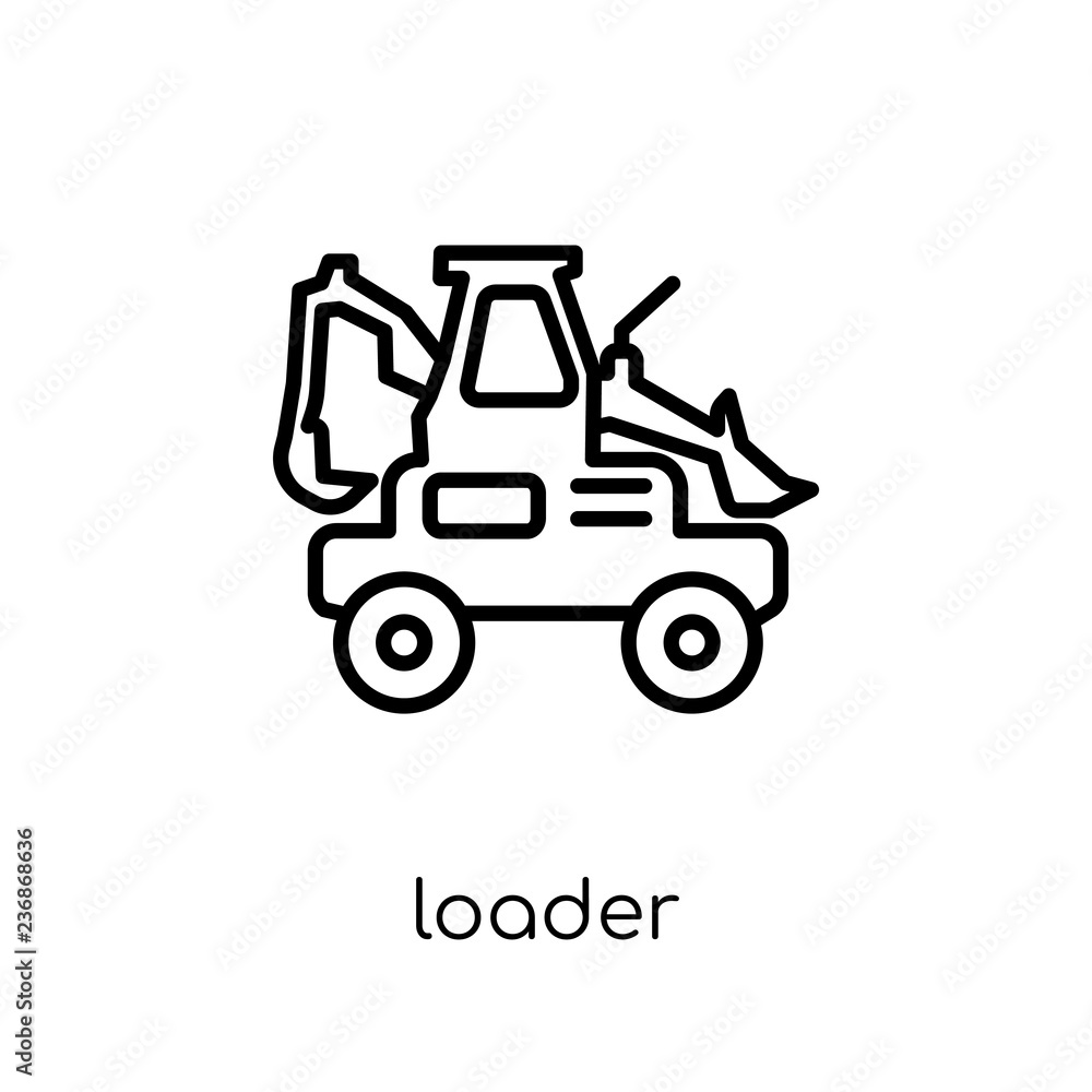 Naklejka premium Loader icon. Trendy modern flat linear vector Loader icon on white background from thin line Construction collection