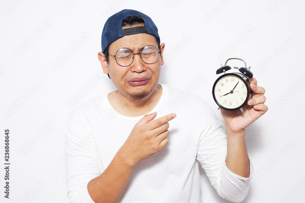 Young Man Worried by Time Young Man Worried by Time
