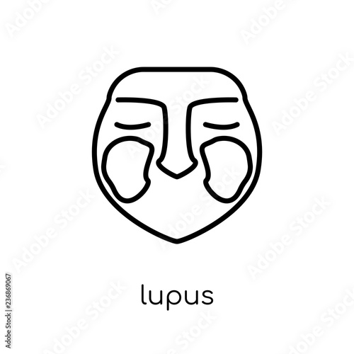 Lupus erythematosus icon. Trendy modern flat linear vector Lupus erythematosus icon on white background from thin line Diseases collection