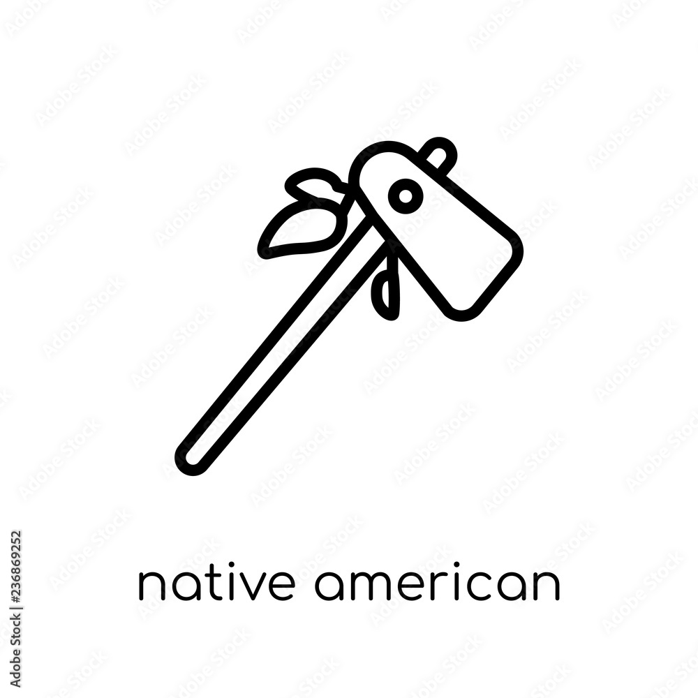 Native American Tomahawk icon from American Indigenous Signals c Native American Tomahawk icon from American Indigenous Signals c
