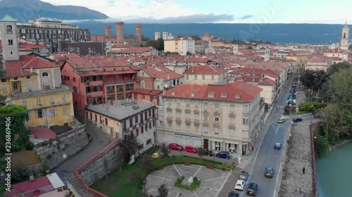 Church and Castle in the city of Ivrea Italy photo