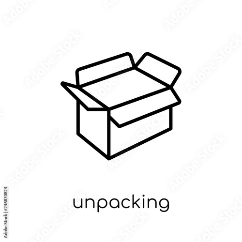 Unpacking icon from Delivery and logistic collection.