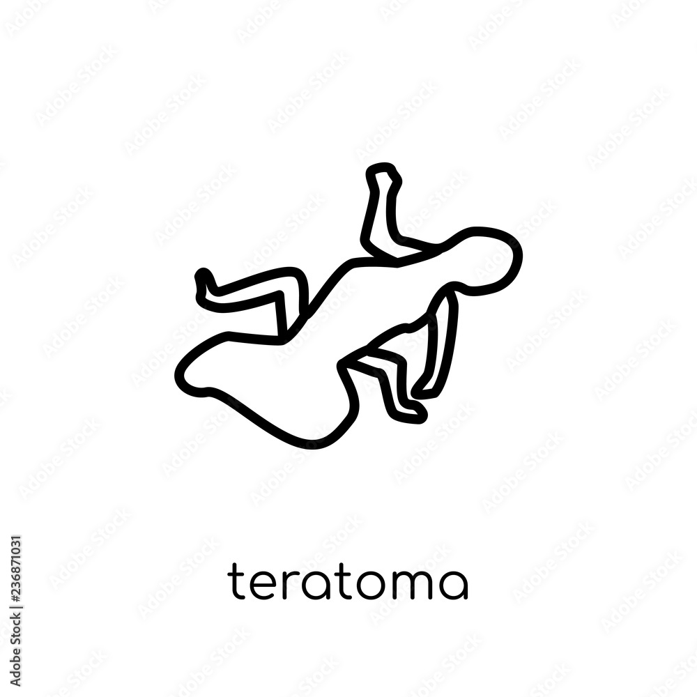 Teratoma icon. Trendy modern flat linear vector Teratoma icon on white background from thin line Diseases collection Teratoma icon. Trendy modern flat linear vector Teratoma icon on white background from thin line Diseases collection