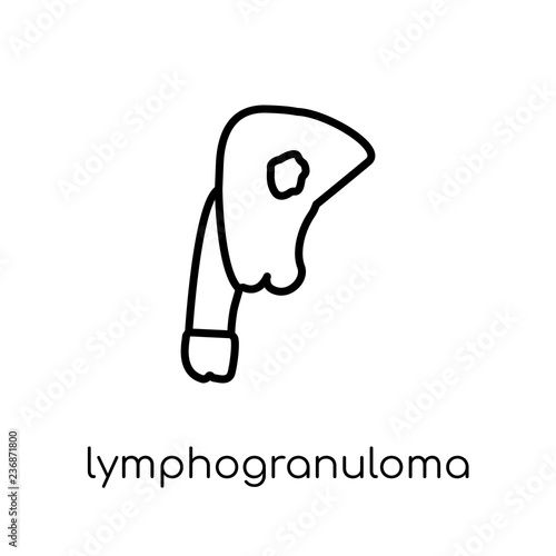 Lymphogranuloma venereum icon. Trendy modern flat linear vector Lymphogranuloma venereum icon on white background from thin line Diseases collection
